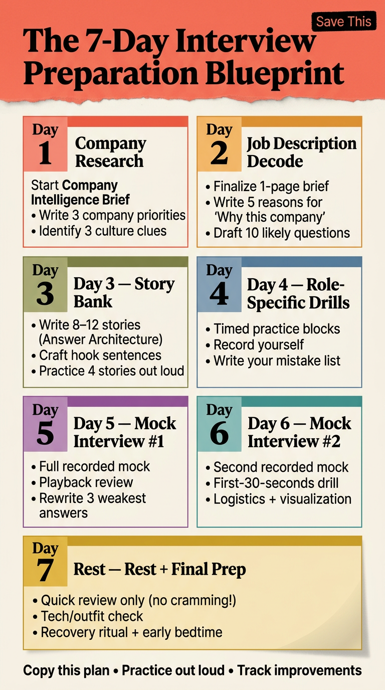 The 7-Day Interview Preparation Blueprint | InterviewStudio.io