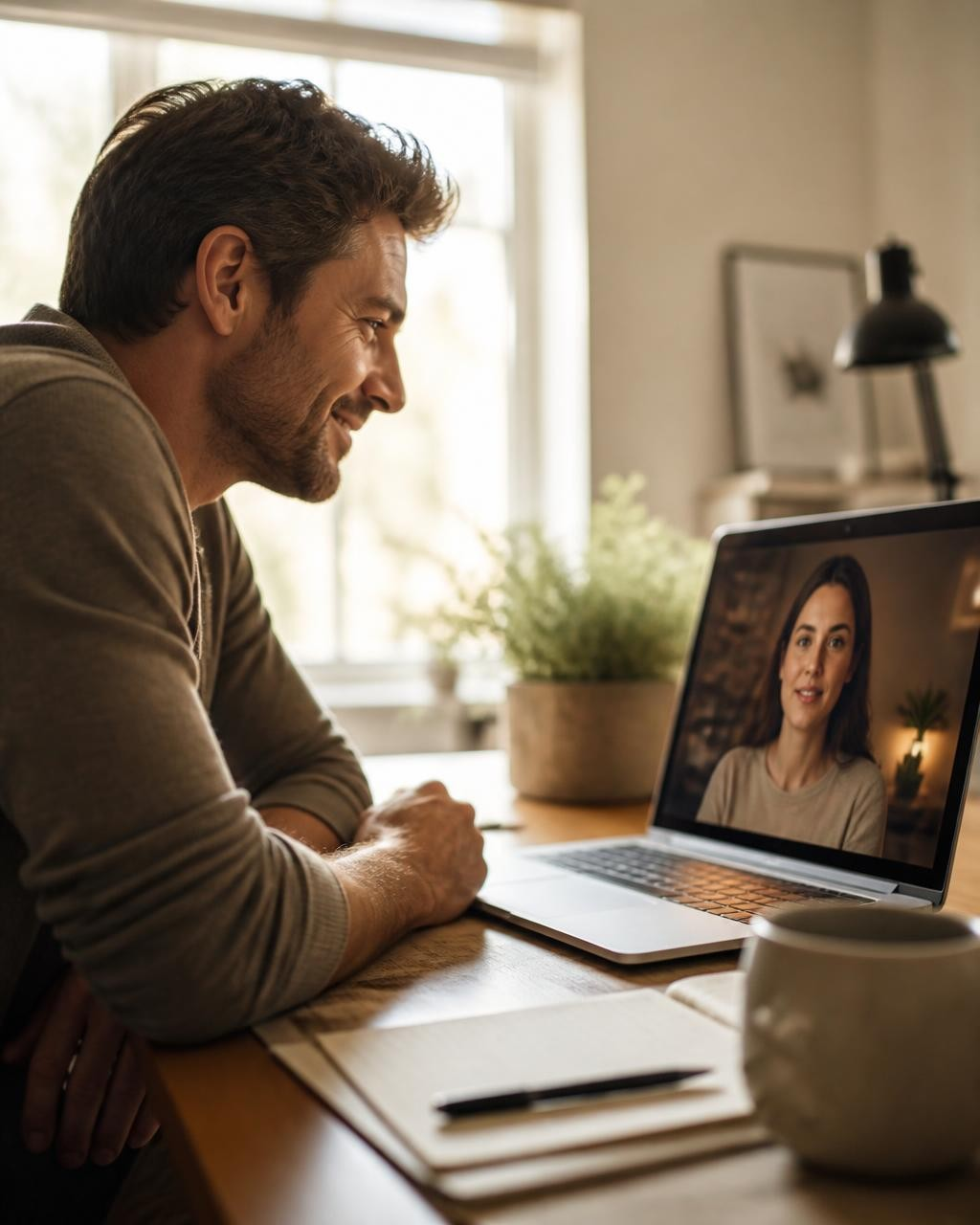 Job seeker practicing their why should we hire you answer with an AI mock interview avatar